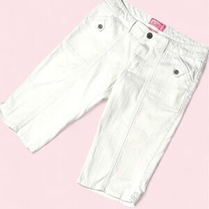 Vintage Y2K Low Rise White Capris/Long Shorts, By JoDot, Size 11